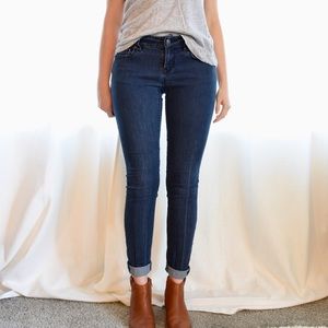 Loft Curvy Skinny Jeans Dark Wash